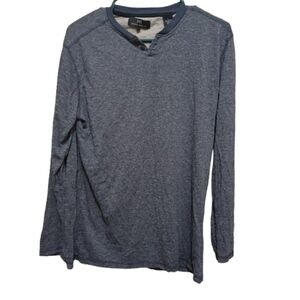 Michael Brandon Blue Long Sleeve Tee Classic Fit